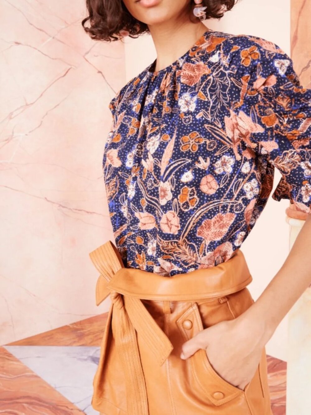 NWOT ULLA JOHNSON Joni Blouse Midnight Floral M $225